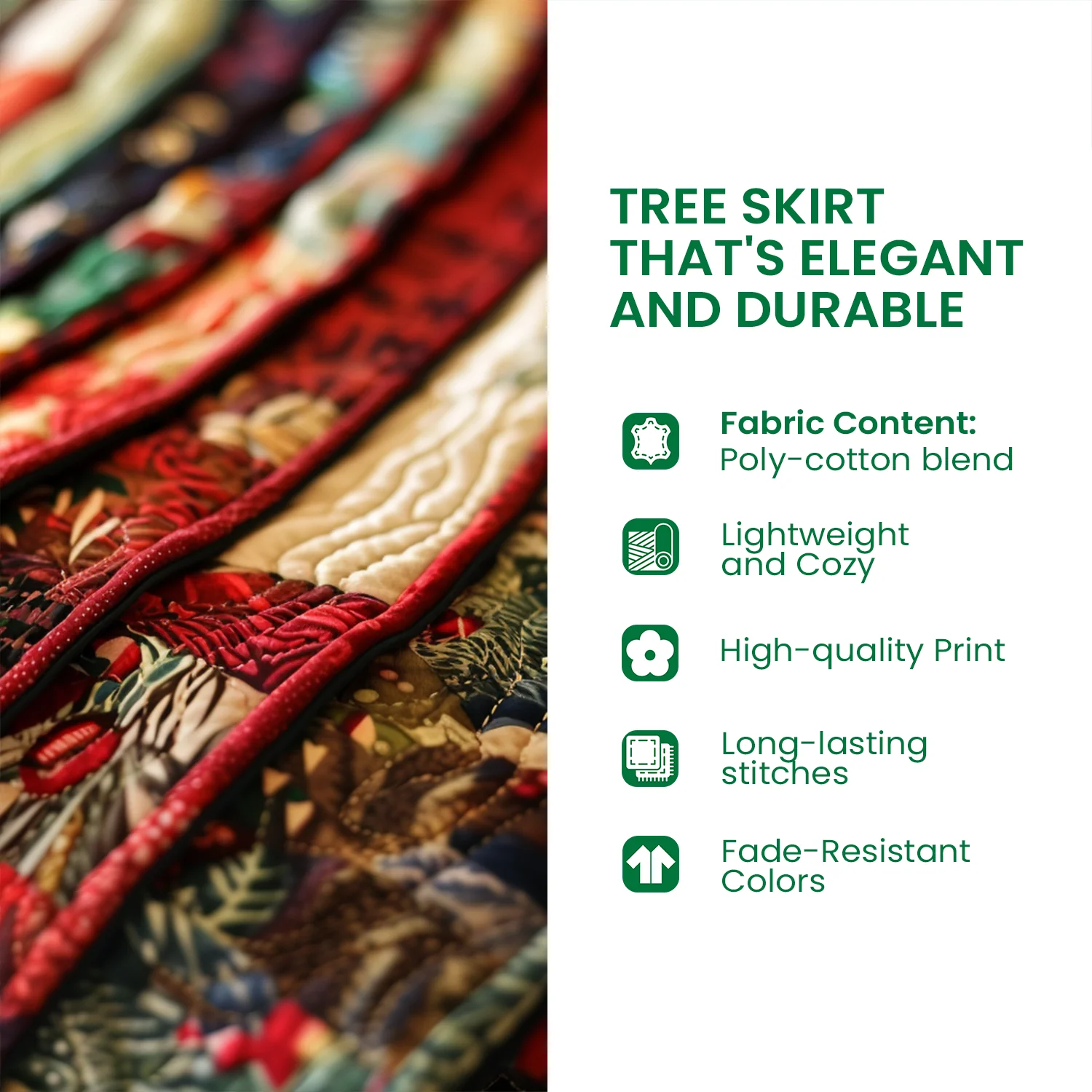 Blessed MangerChristmas Quilted TreeSkirt