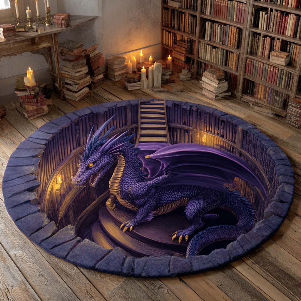 The Amethyst Watcher Round Carpet