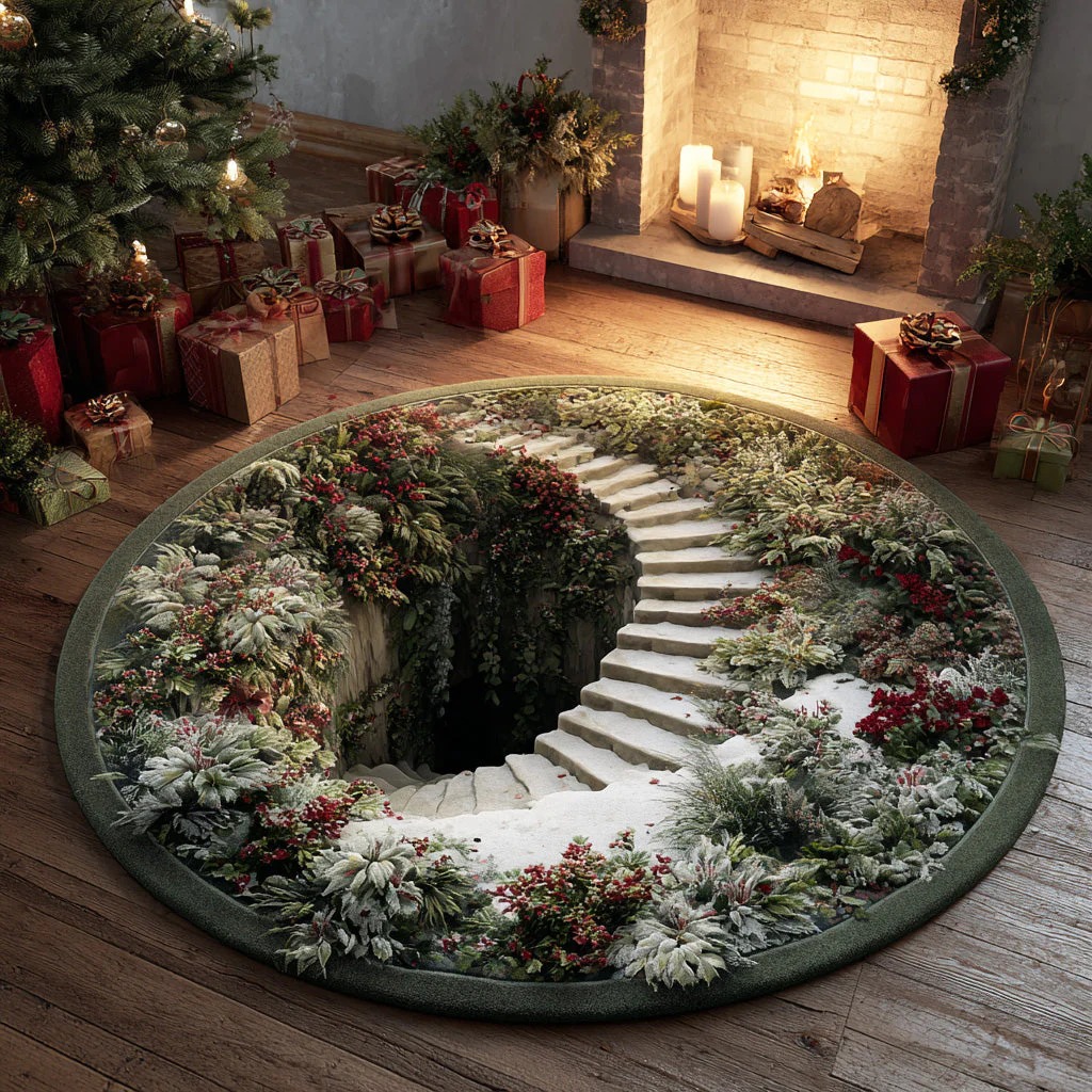 Winter Moon Shine Round Carpet