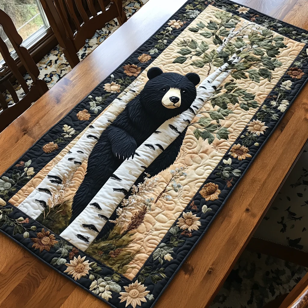Mighty Bear Quilted Table Runner 