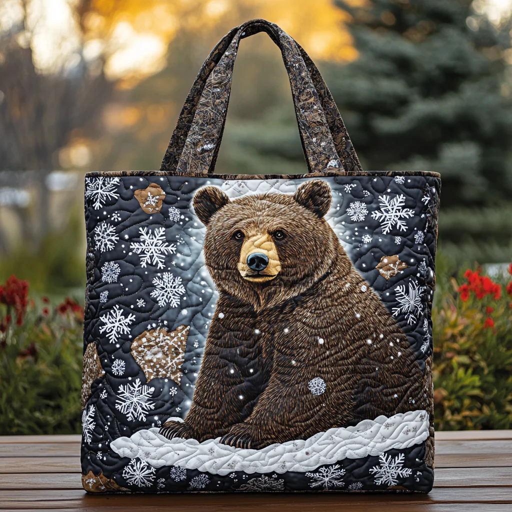 Bear Majesty Quilted Tote Bag