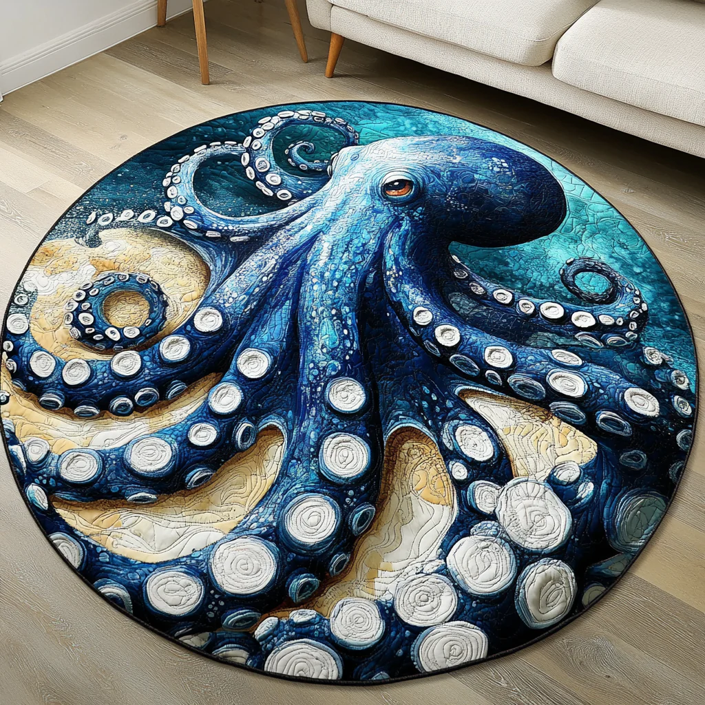 Oceanic Octopus Round Carpet