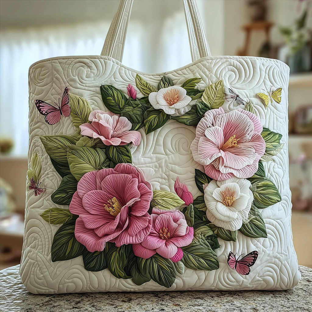 Floral Quilted Tote Bag TRF6543