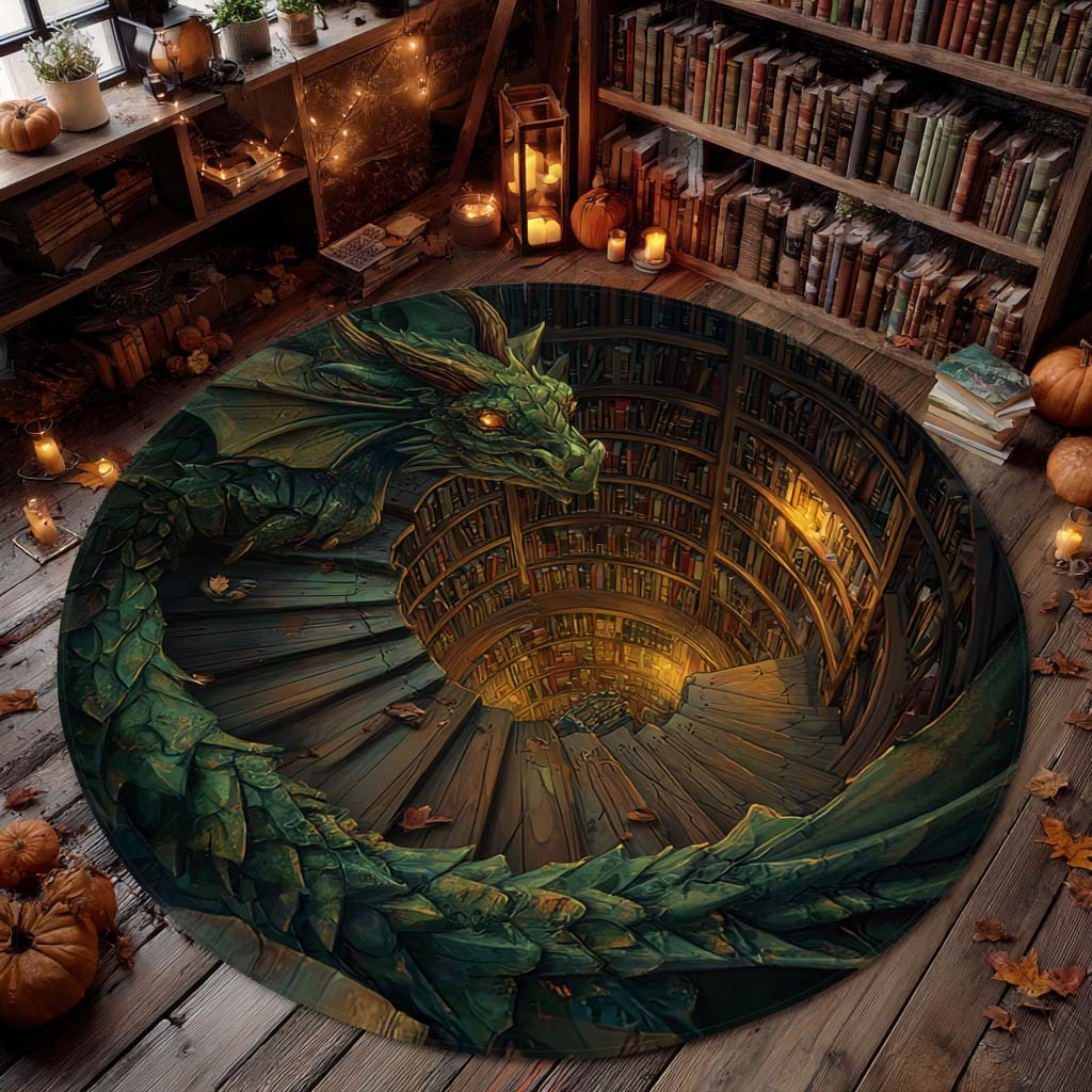The Emerald Guardian Round Carpet