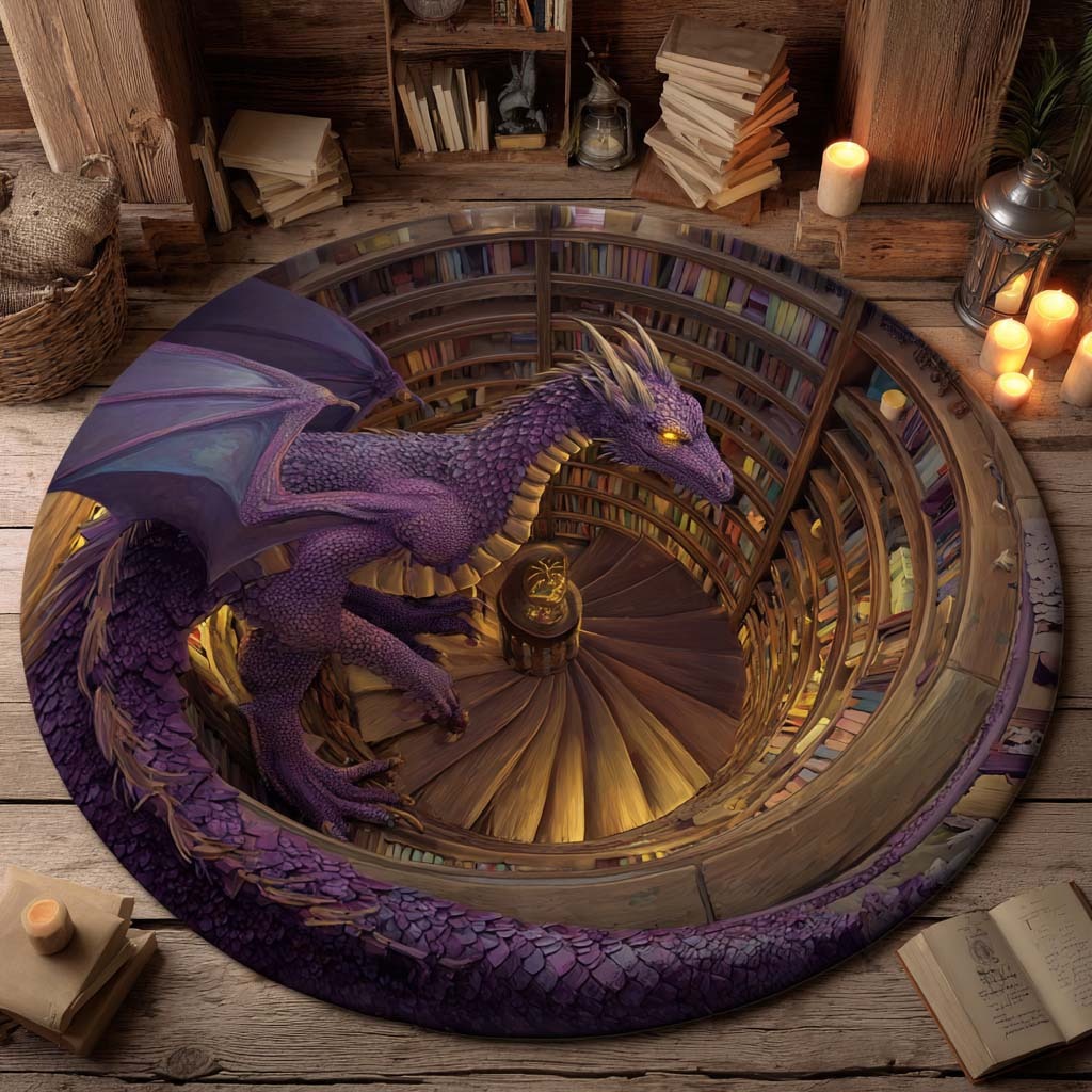 The Scholar Dragon Round Carpet