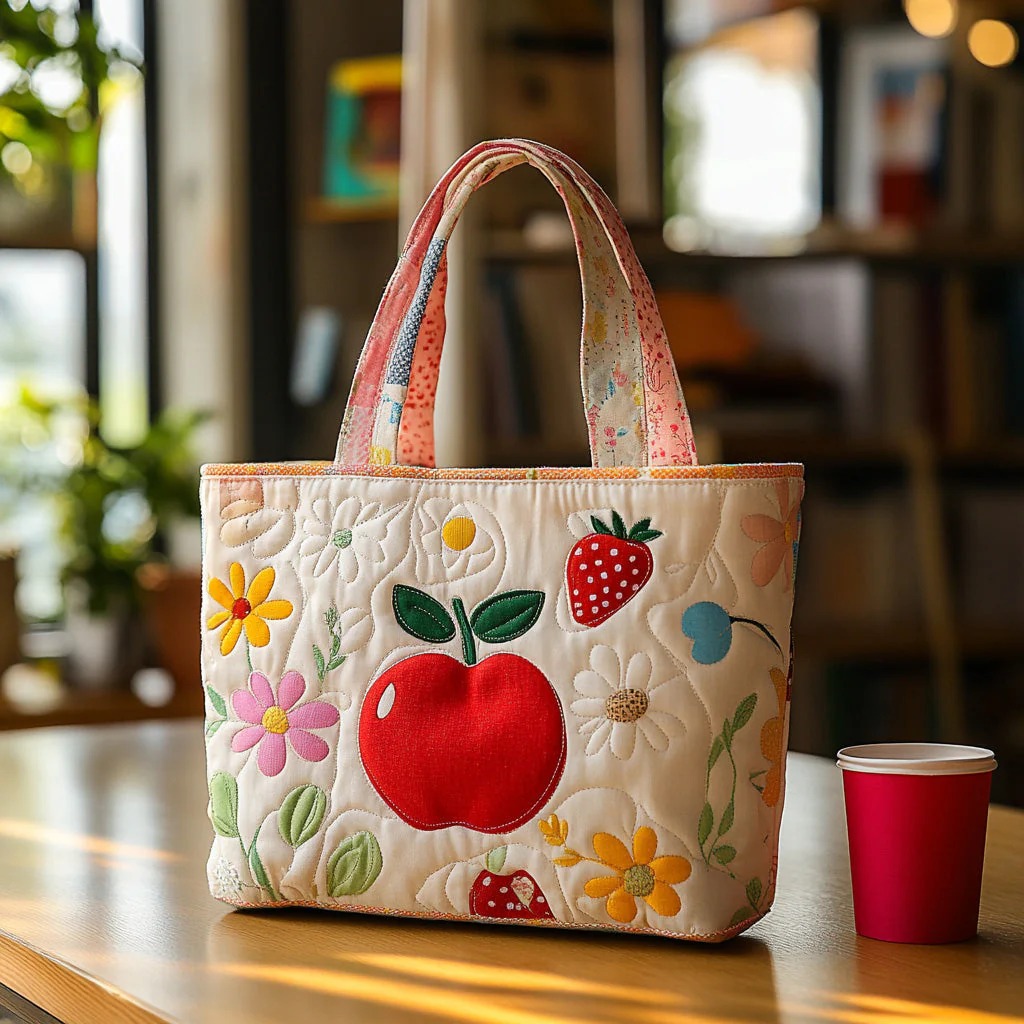 Apple Honor Quilted Tote Bag