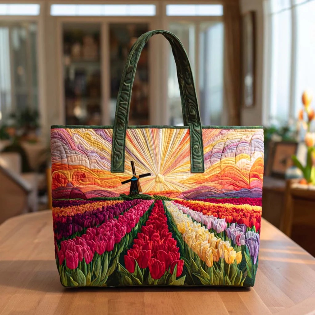 Moonlit Meow QuiltedTote Bag