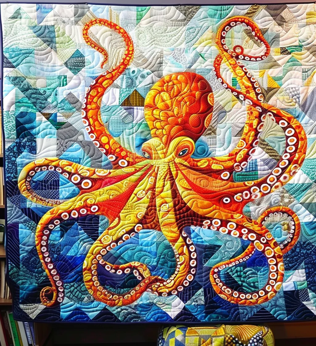 Aquatic Quilted Blanket