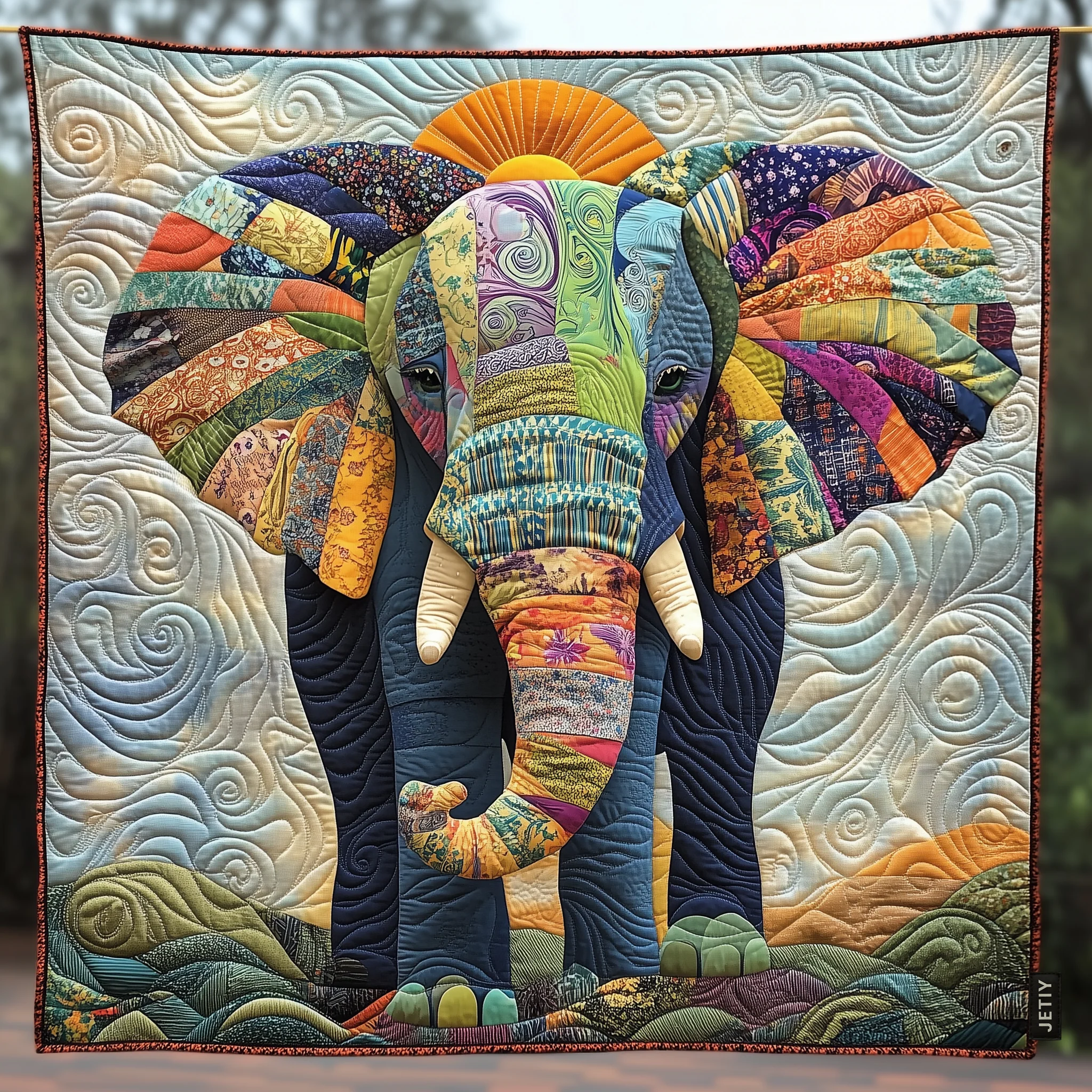 Elephant Quilted Blanket