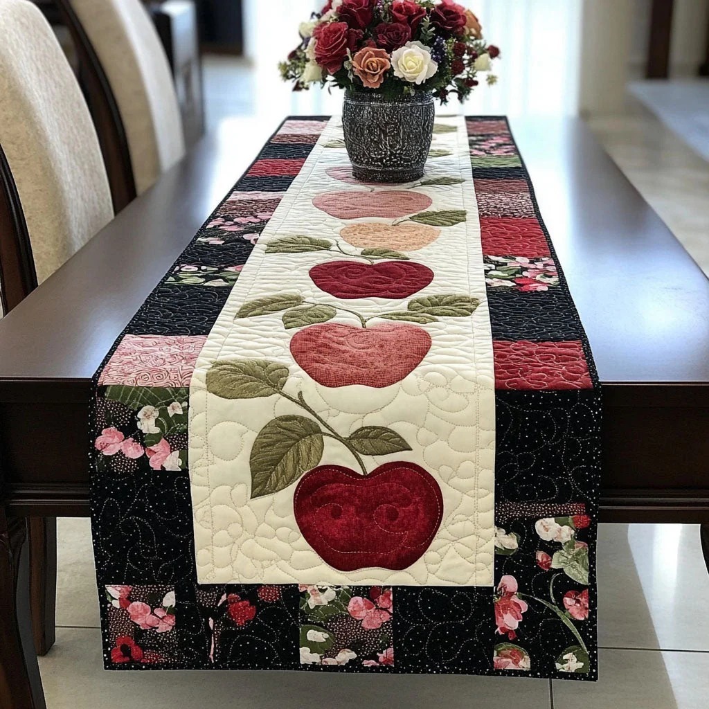 Autumn Apple Quilted Table Runner