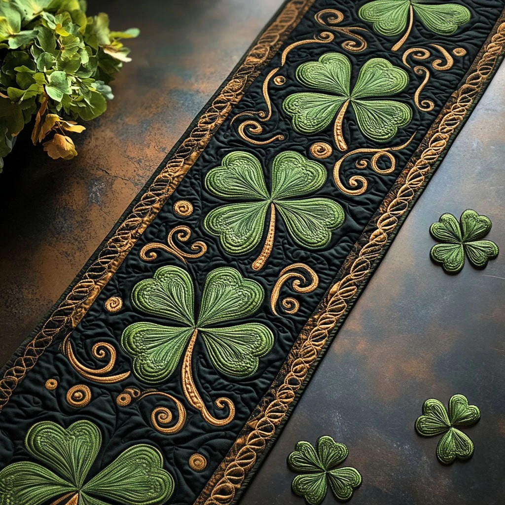 Shamrock Glow Quilted Table Runner