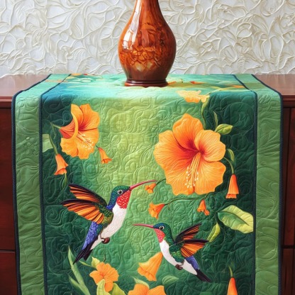 Hummingbird Bliss Quilted Table Runner