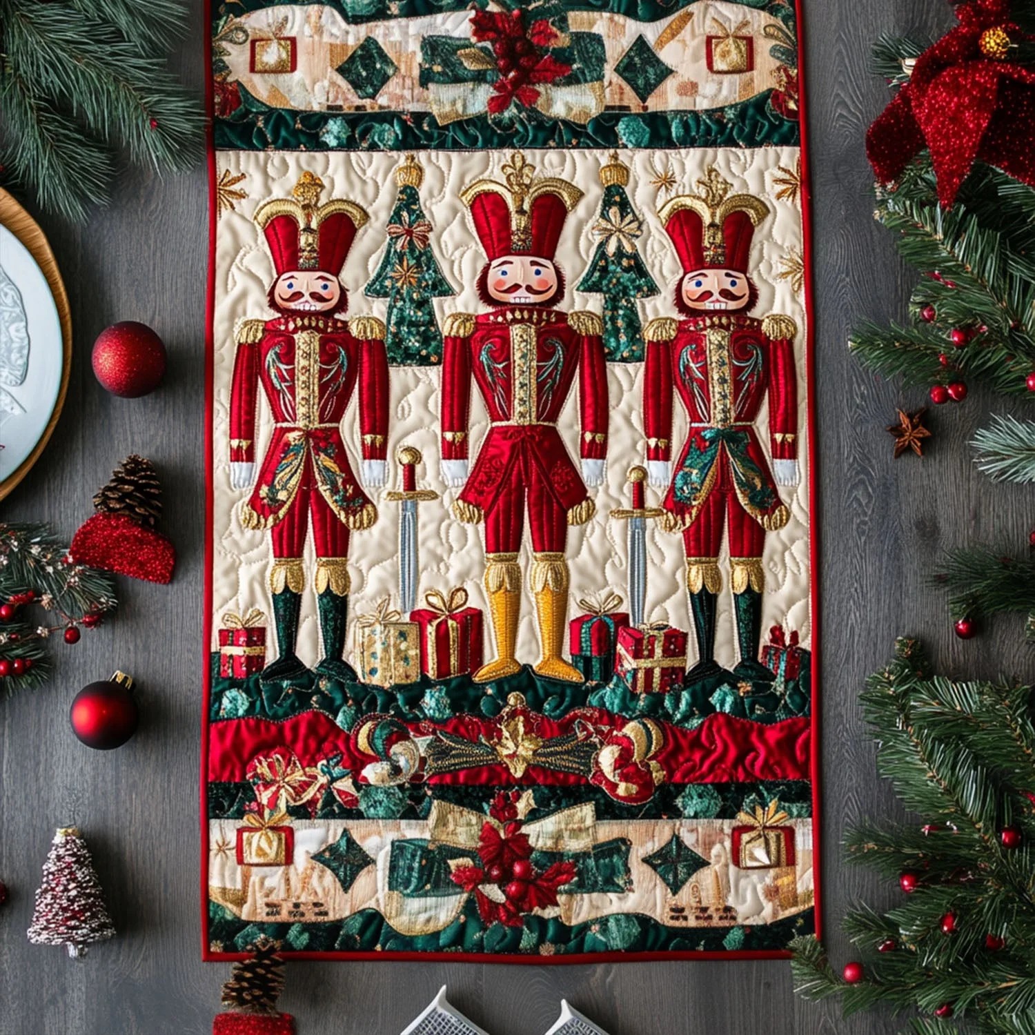 Nutcracker Parade Quilted Table Runner