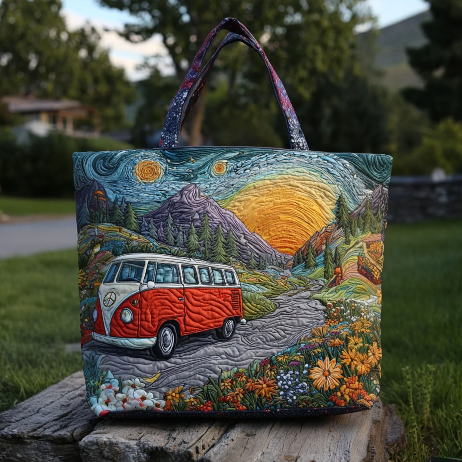 Wildflower Wanderer Quilted Tote Bag