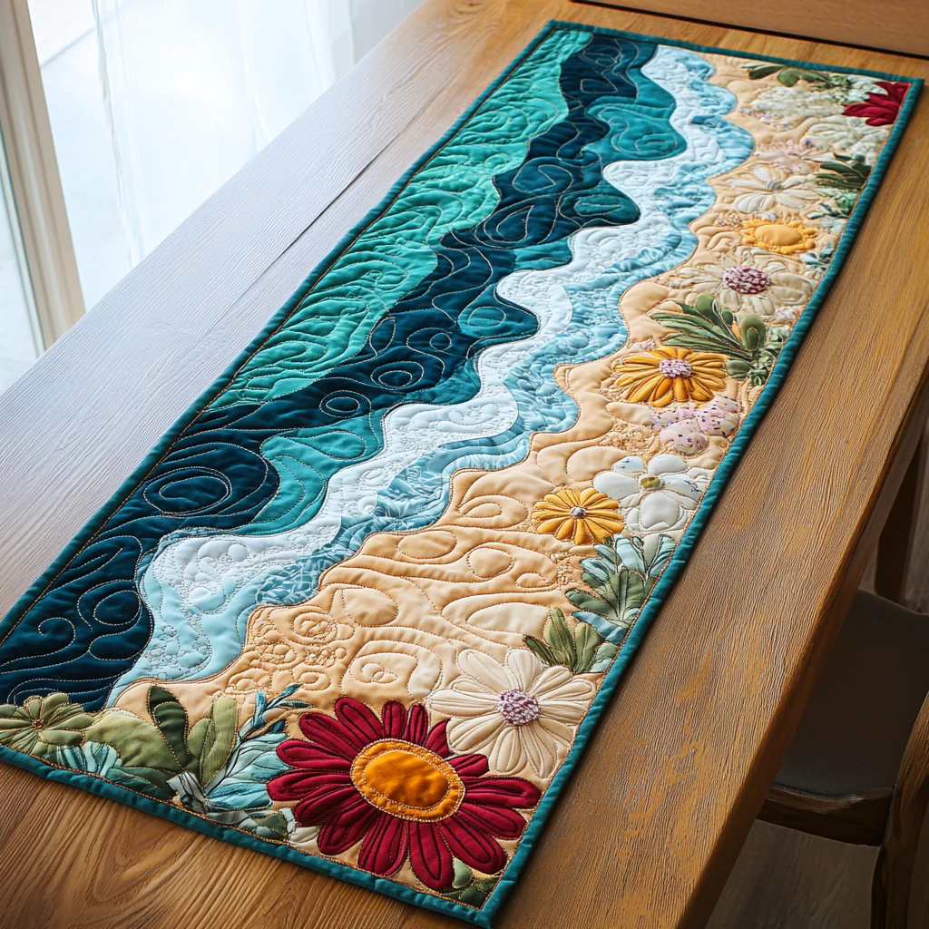 Coastal Escape Quilted Table Runner