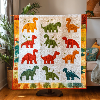 Dino Delight Quilted Blanket