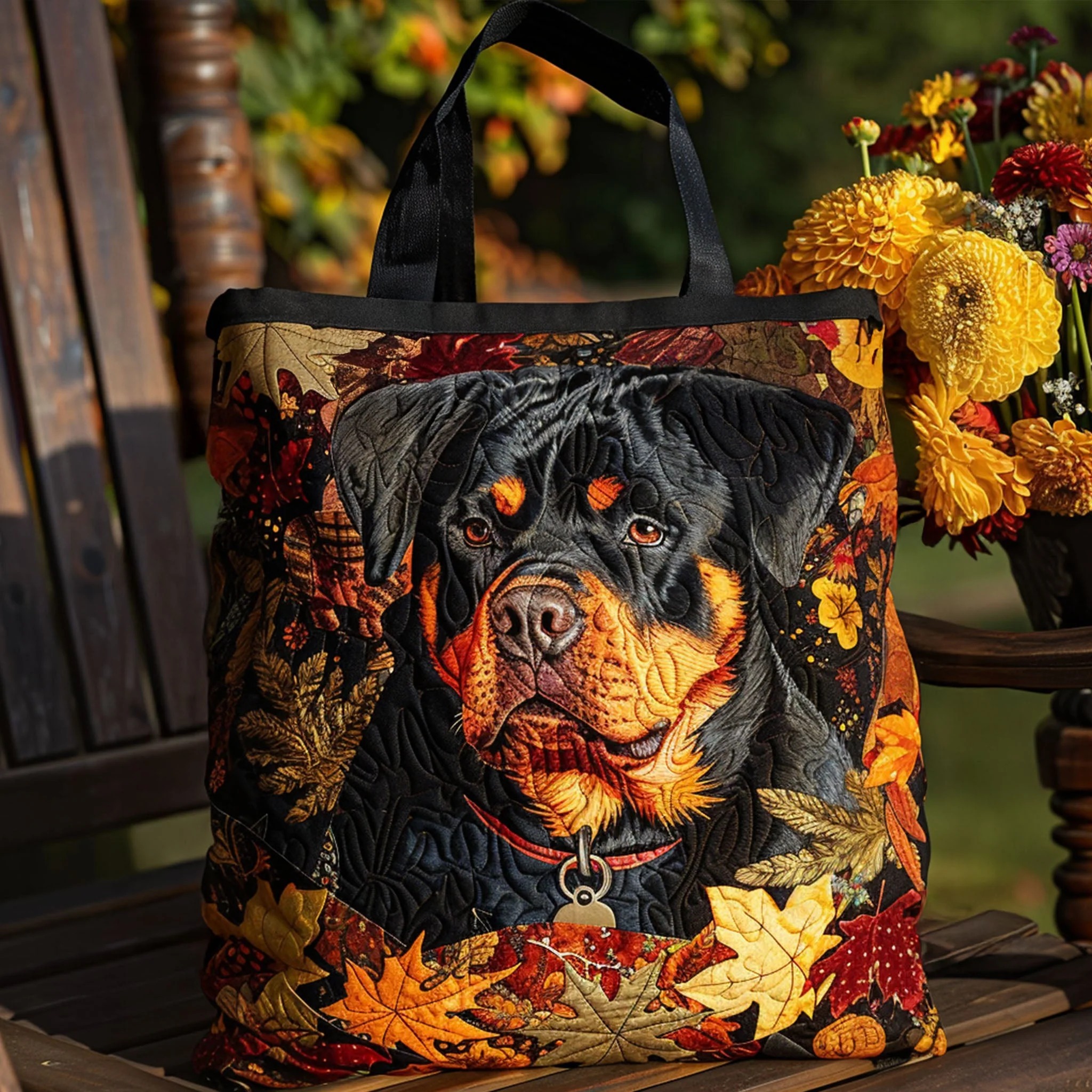 Rottweiler Pride Quilted Tote Bag 