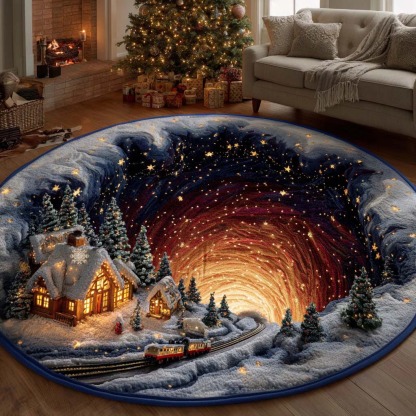 Starry Cabin Quilted Round Mat