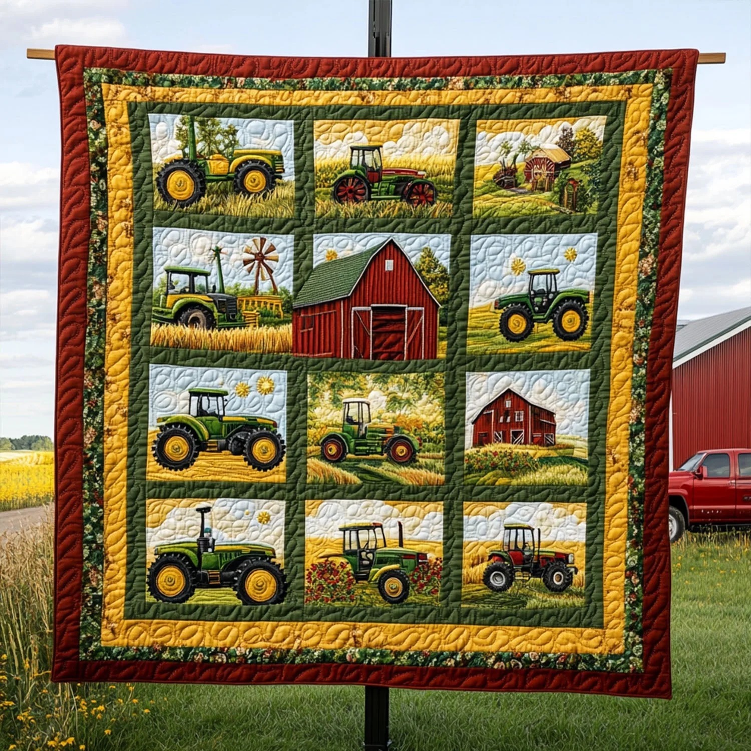 Sunset Harvest Quilted Blanket