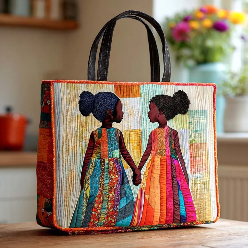 Moonlit Meow QuiltedTote Bag