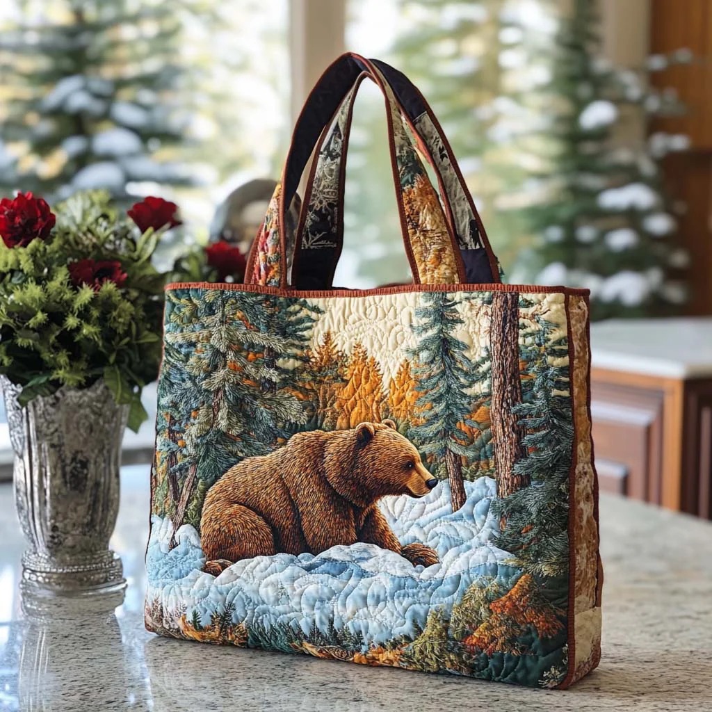 Dreamy Bear Trail Quilted Tote Bag