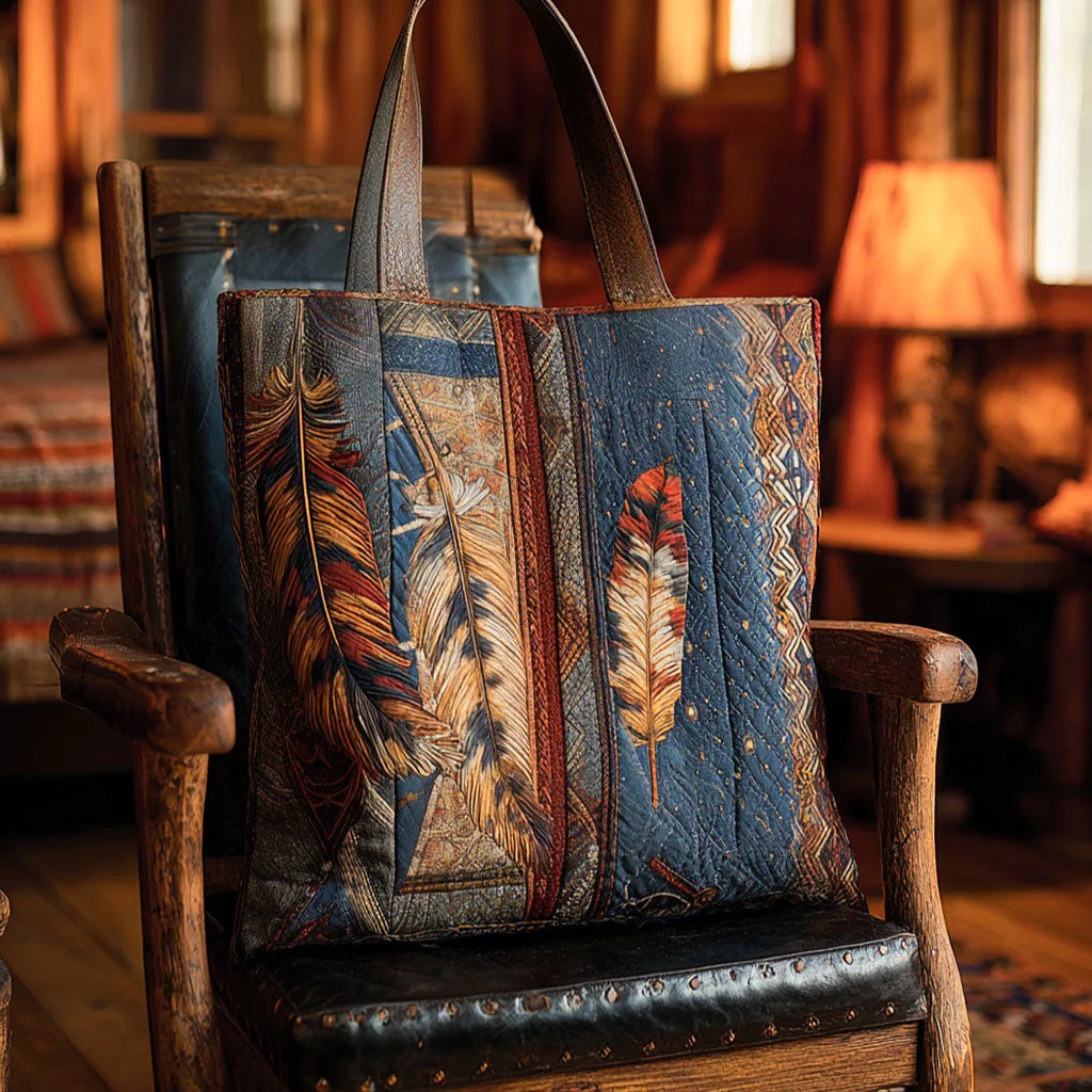 Eternal Feather Quilted Tote Bag