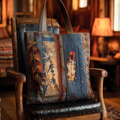 Eternal Feather Quilted Tote Bag