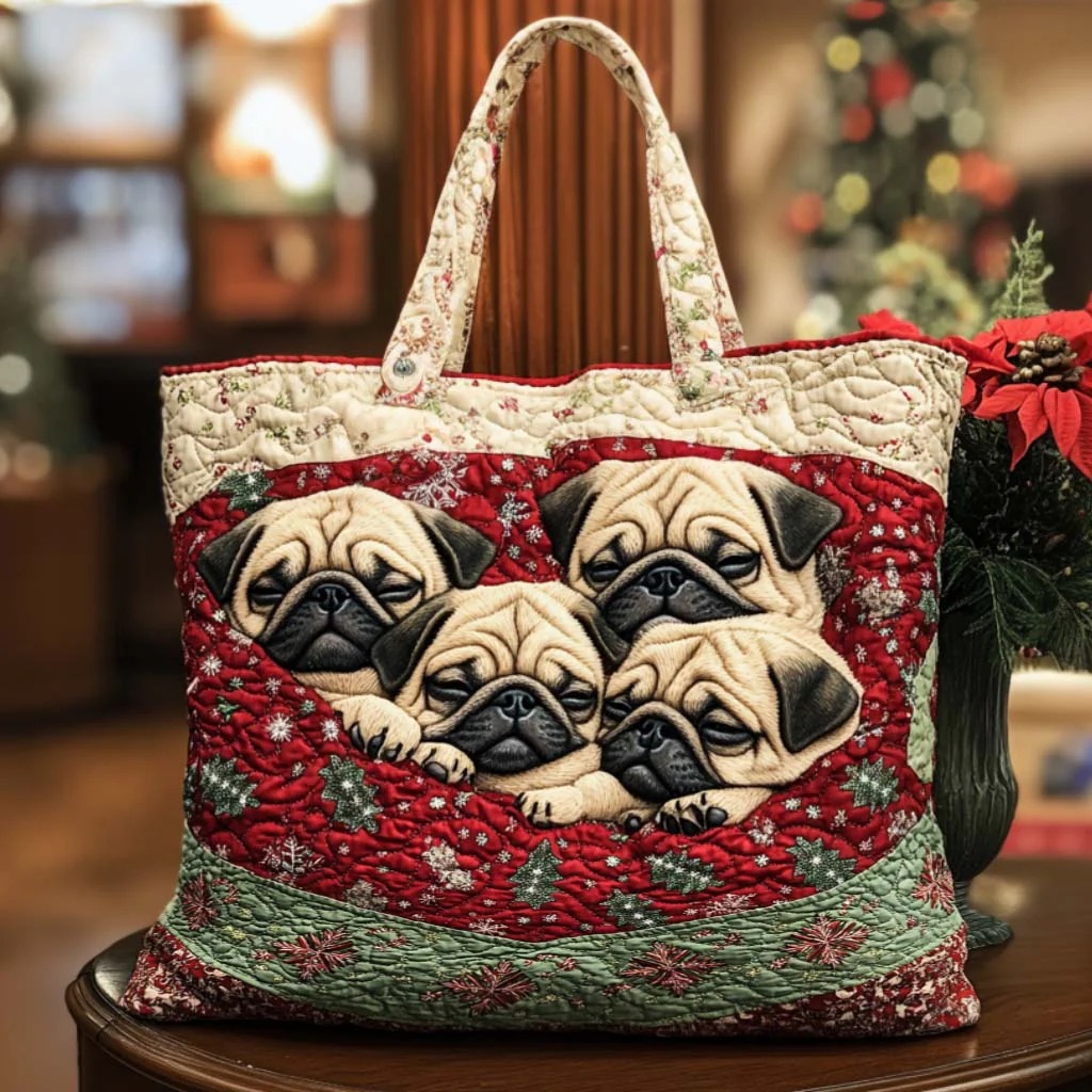 Pug Dream Quilted Tote Bag