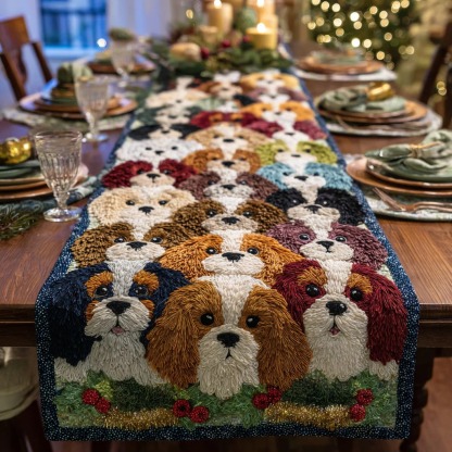 Holiday Spaniel Quilted Table Runner