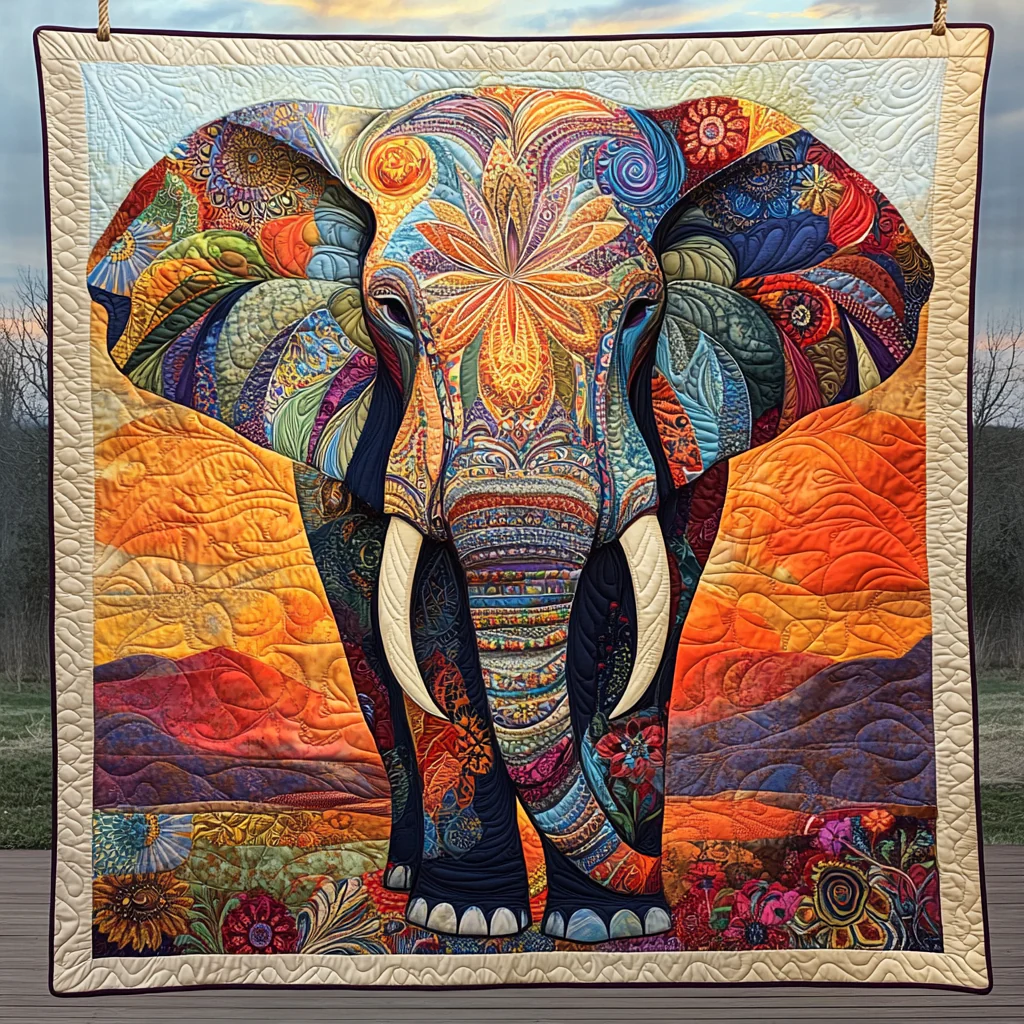 Elephant Quilted Blanket