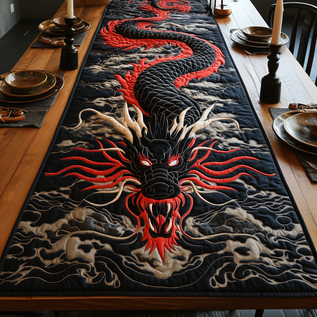 Lunar Serpent Quilted Table Runner