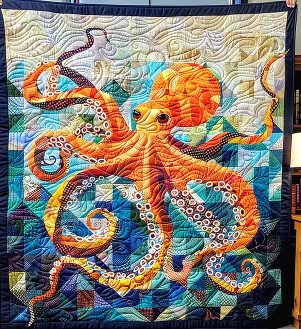 Aquatic Quilted Blanket
