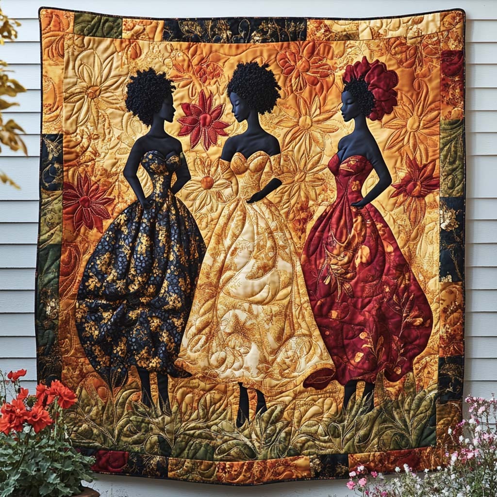 Black Women Quilted Blanket