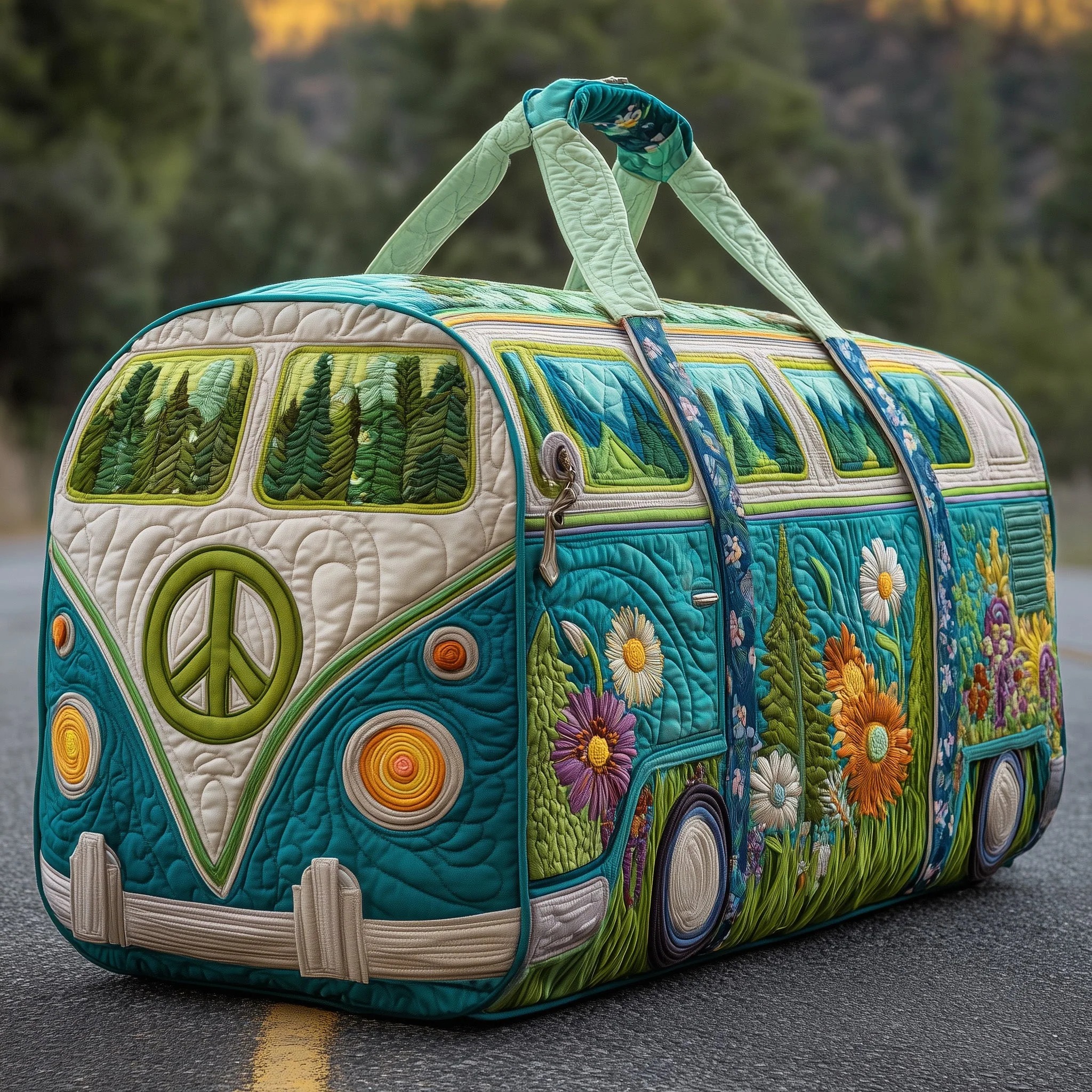 Hippie Van Quilt Duffle Bag