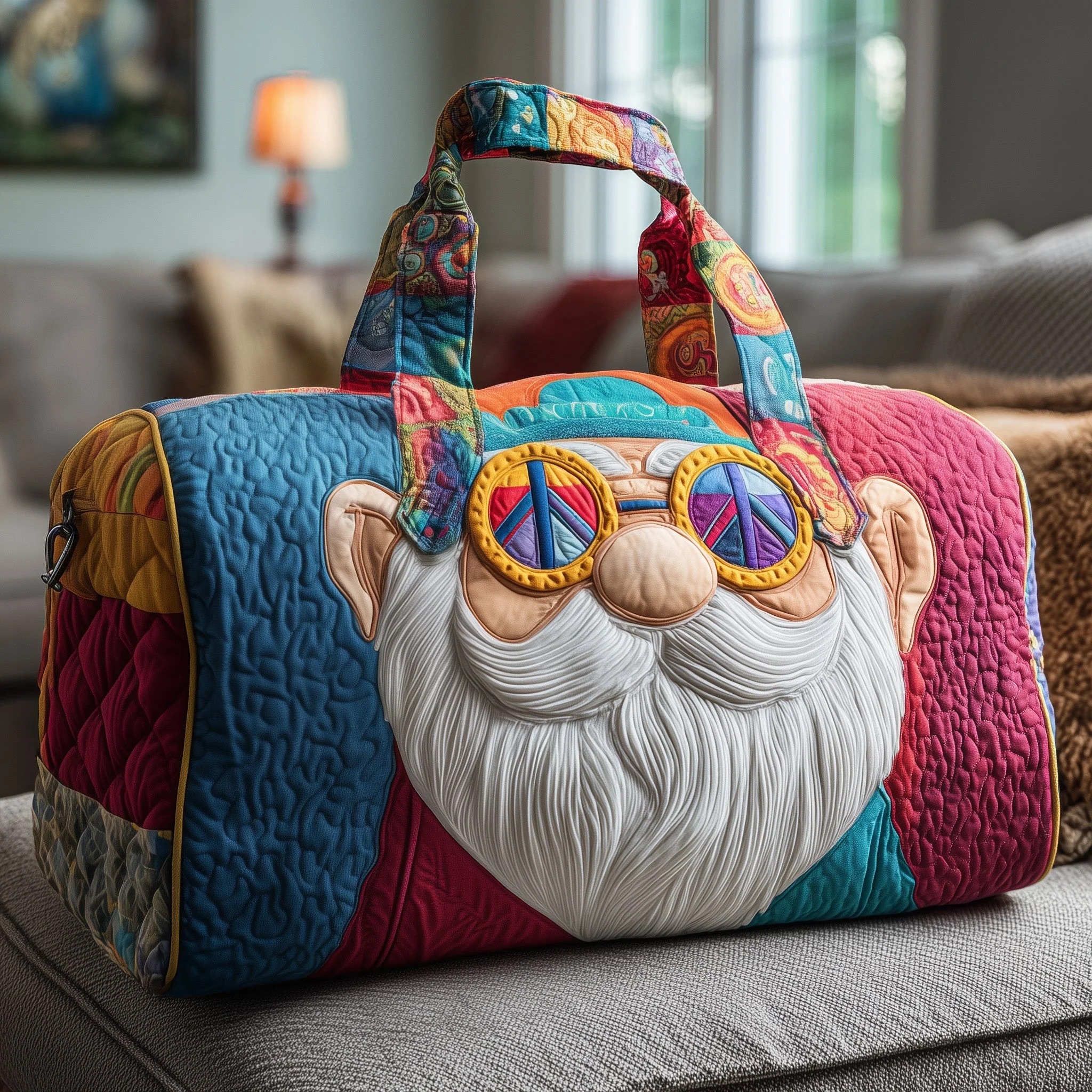 Peace Gnome Quilted Duffle Bag GFTOYC412