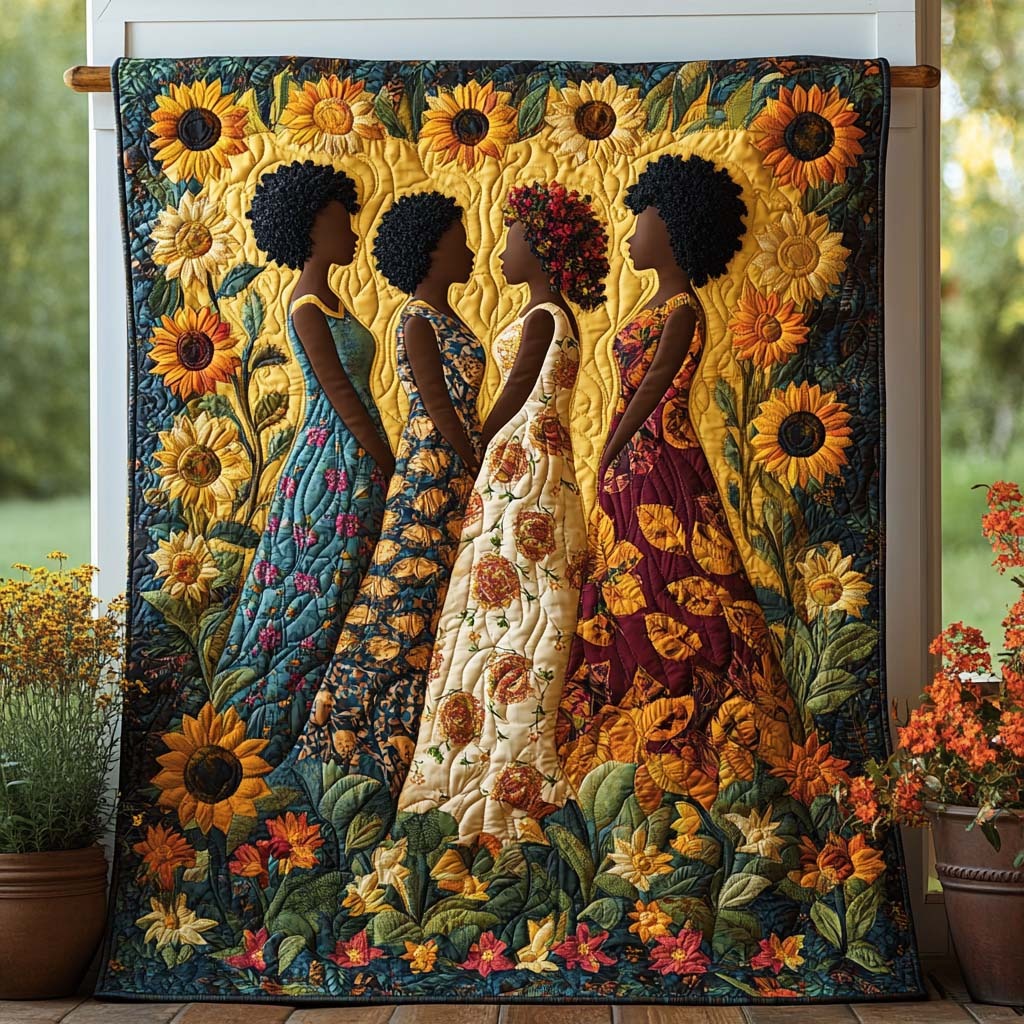 Black Women Quilted Blanket