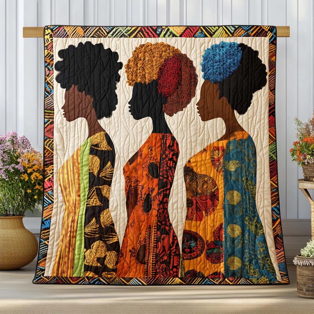 Black Women Quilted Blanket