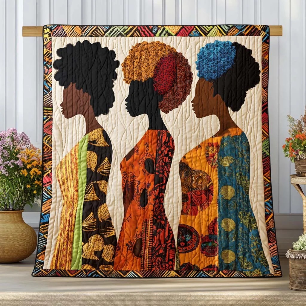 Black Women Quilted Blanket