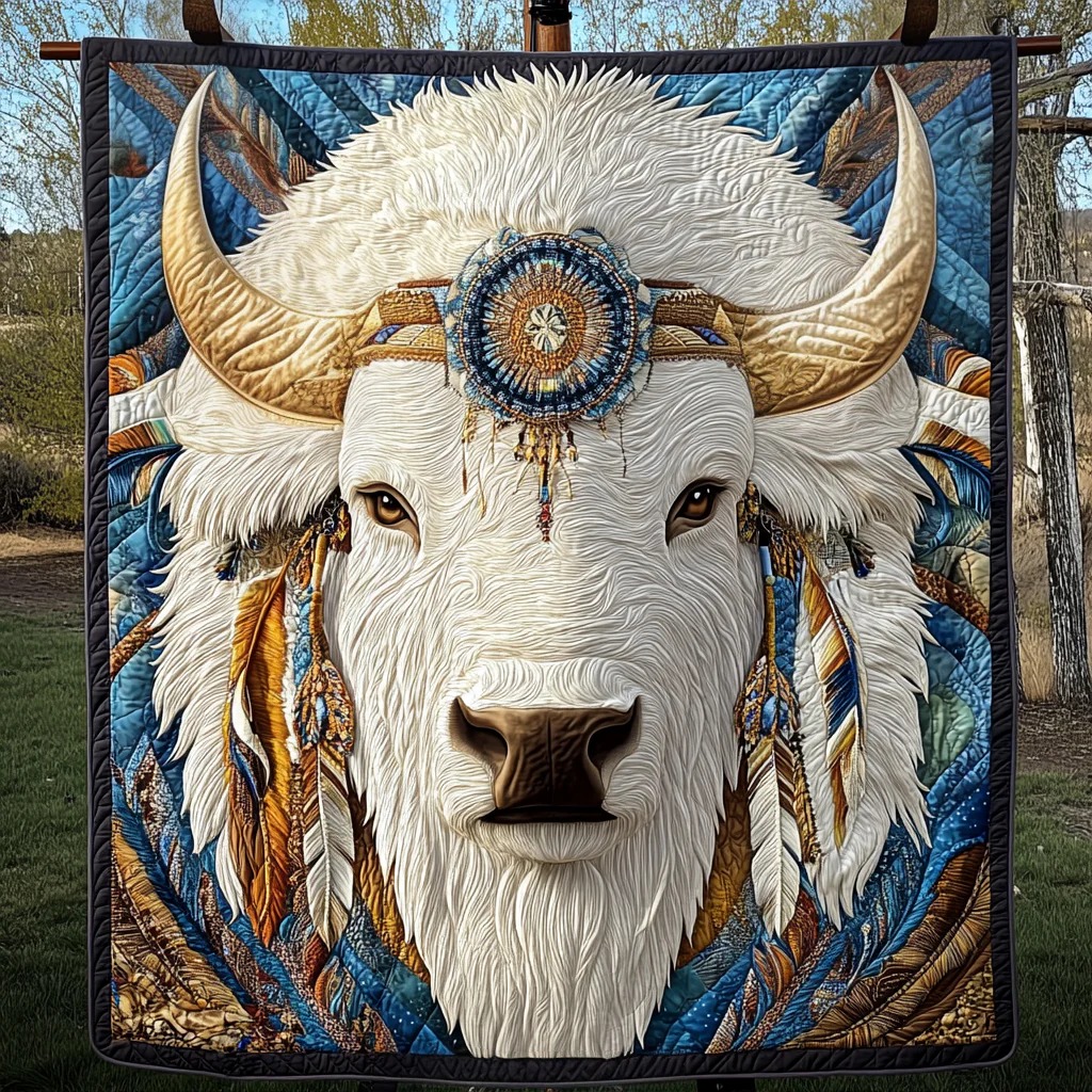 Native Bison Quilted Blanket