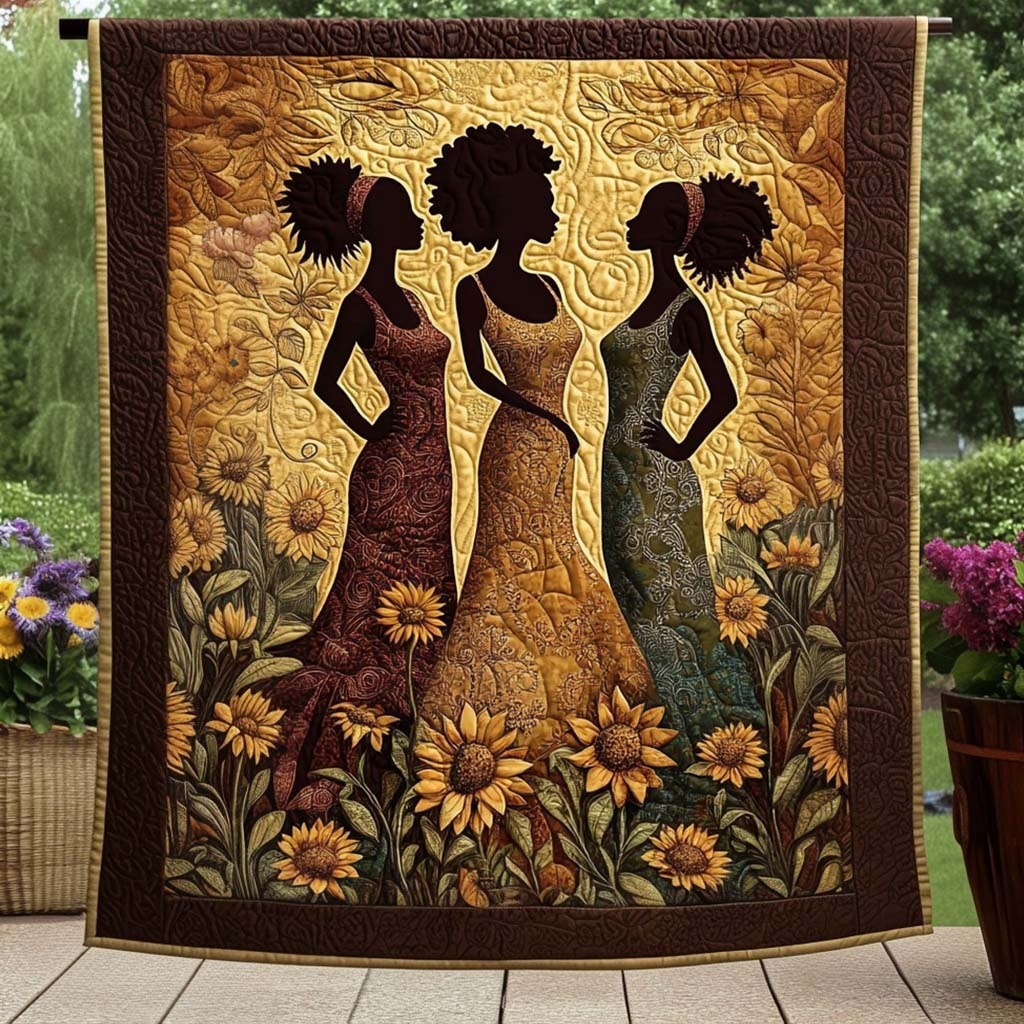 Black Women Quilted Blanket
