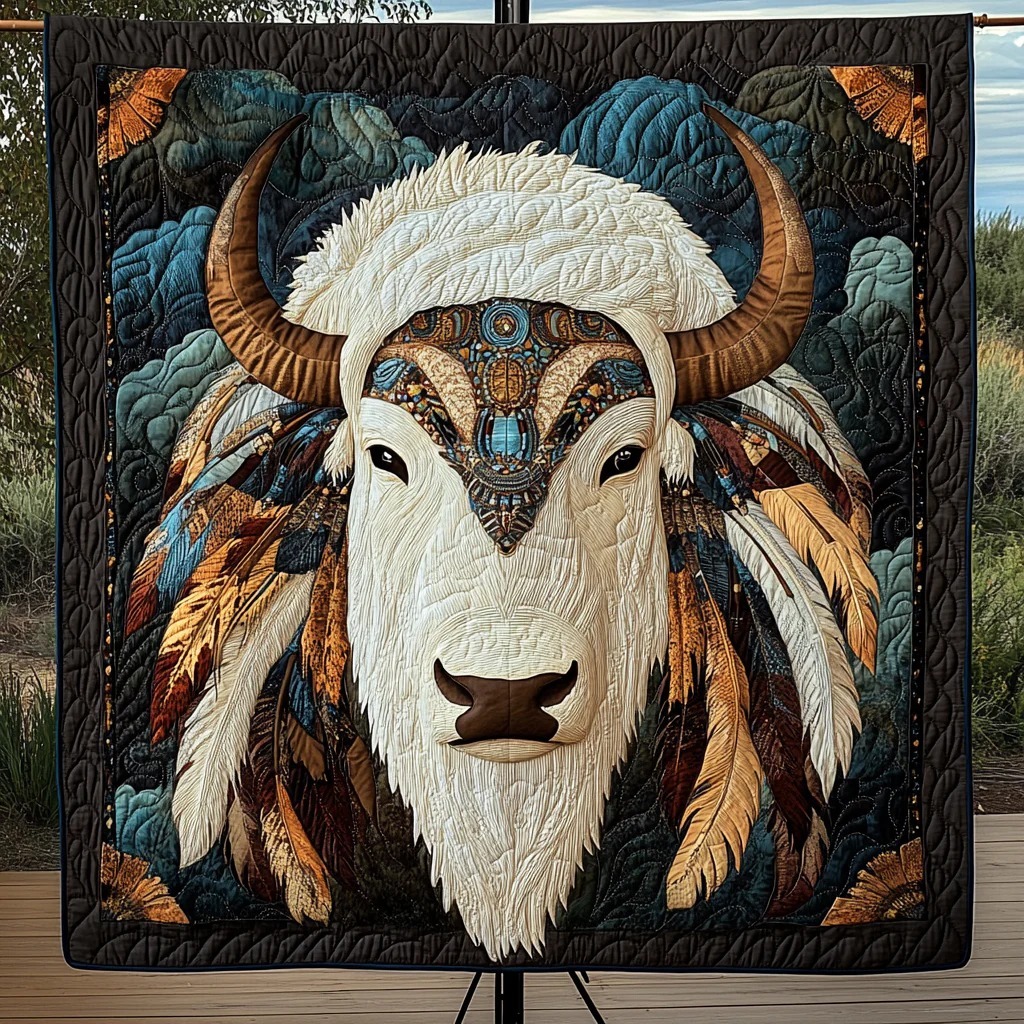 Native Bison Quilted Blanket