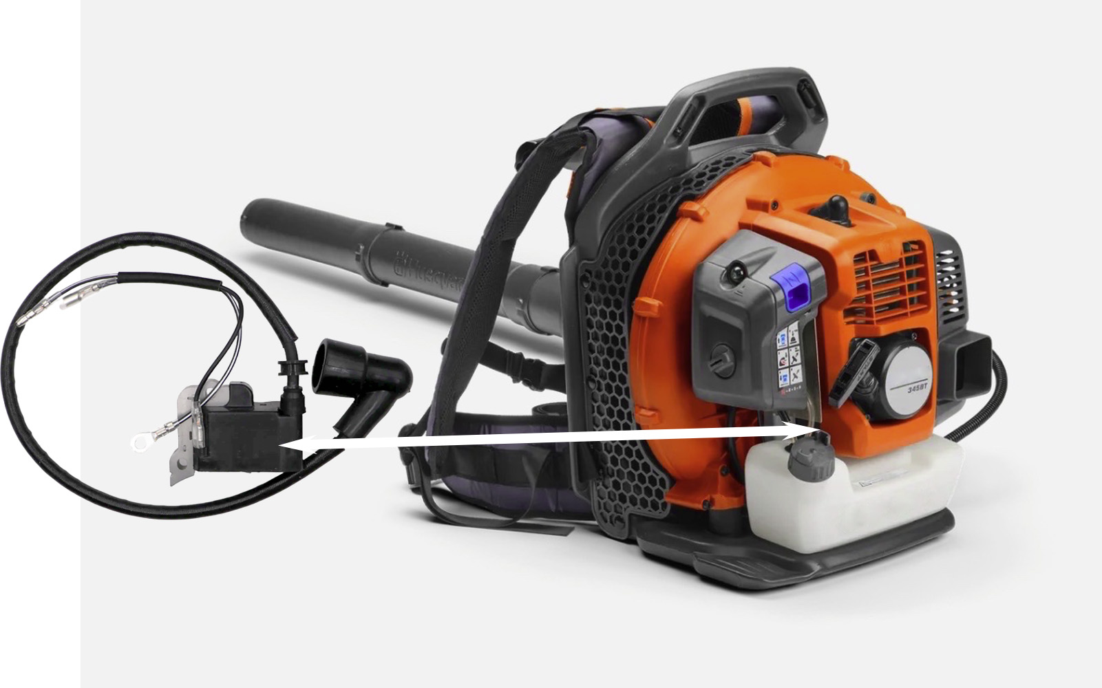 531147161 Ignition Module Coil fit-for Husqvarna Backpack Blower 345BT,150BT (2022-Current) Small Engine