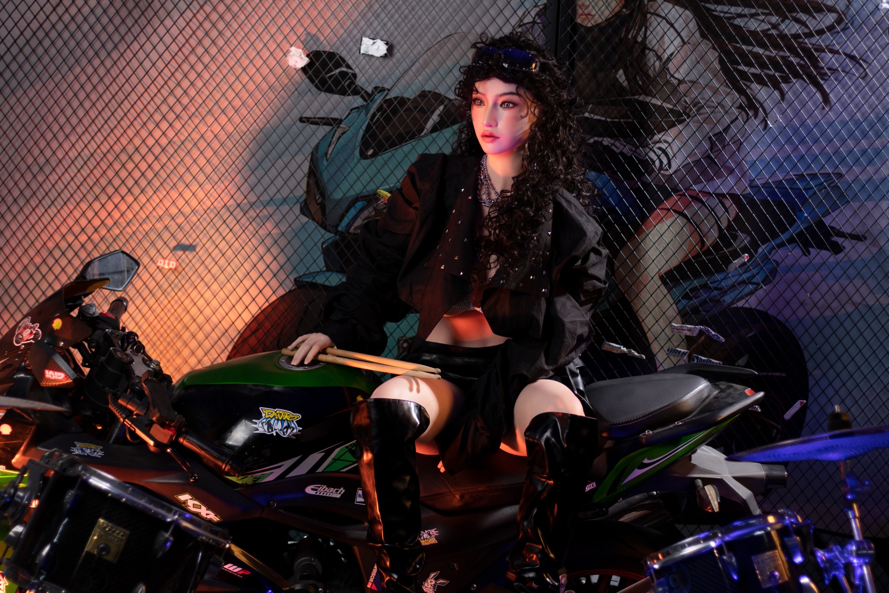 Orange In丨Stevie -5ft 3/160cm Edgy Biker Style Movable Jaw Silicone Sex Doll