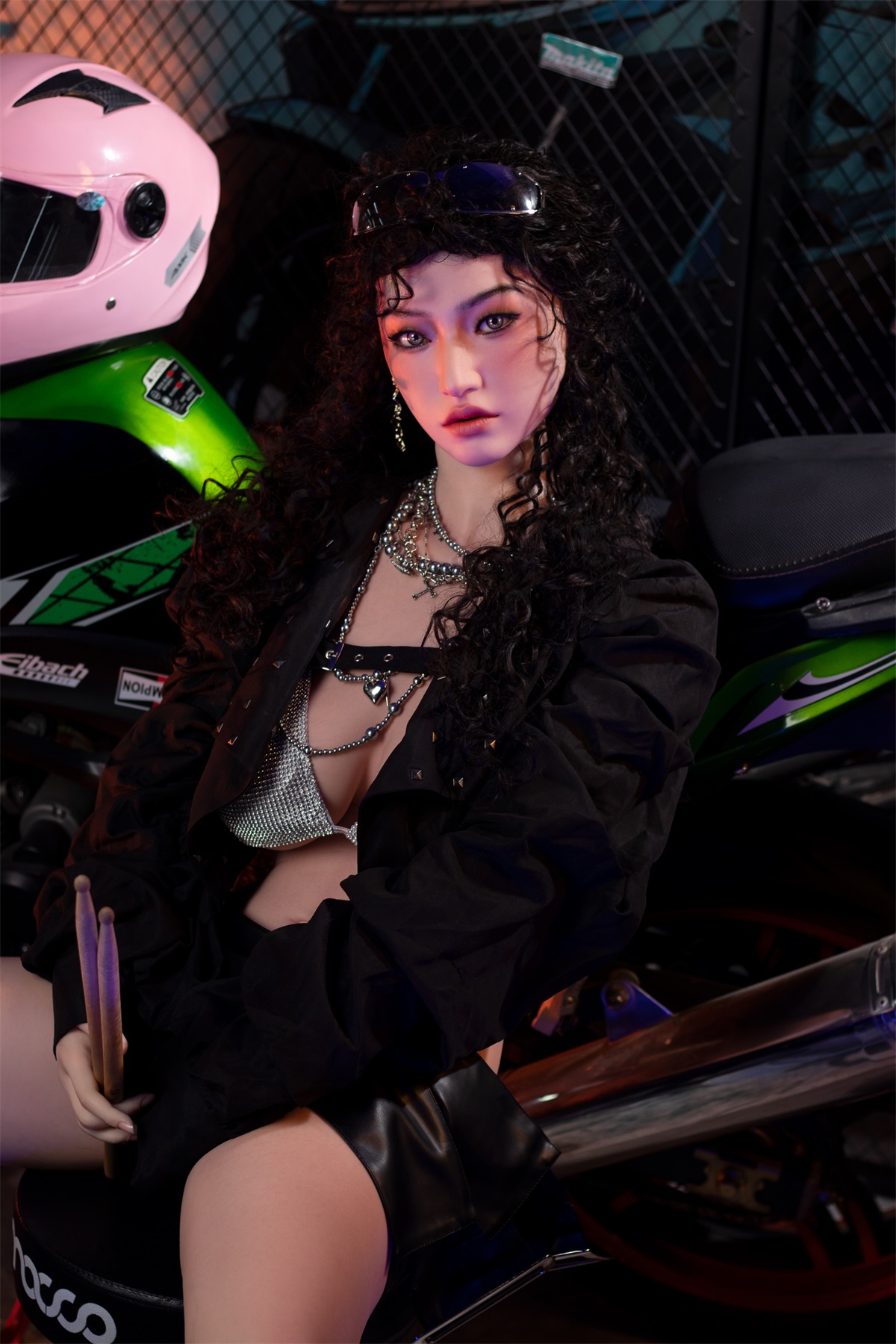 Orange In丨Stevie -5ft 3/160cm Edgy Biker Style Movable Jaw Silicone Sex Doll