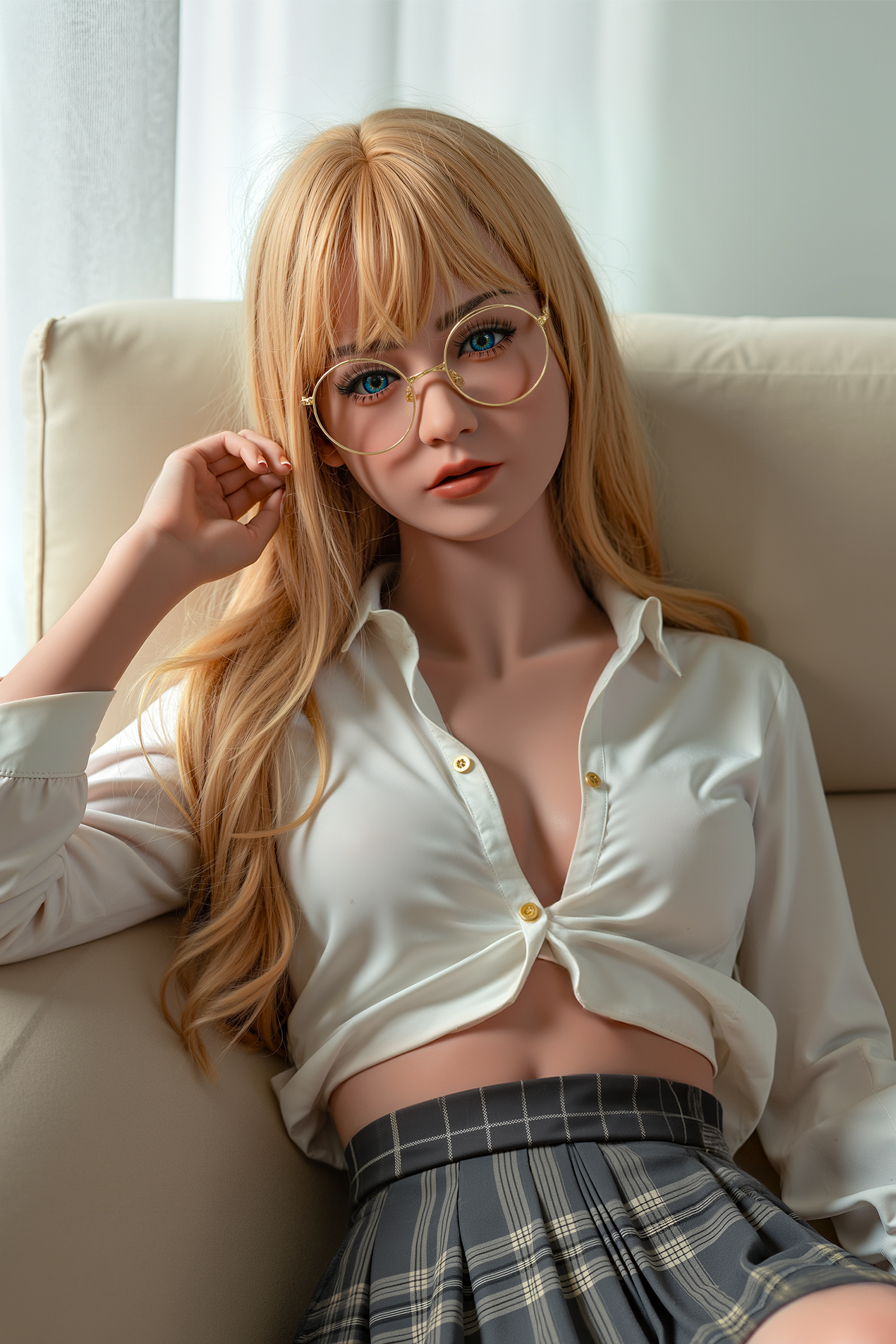AIBEI | Nita - 141cm (4ft 7) Youthful Vitality Sex Doll With Blonde Curly Hair