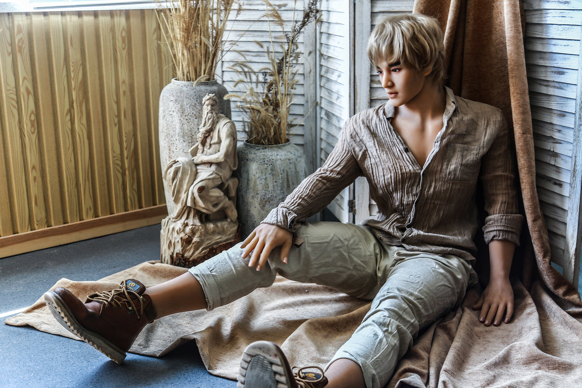 Qita丨 5ft10/180cm Blond Male TPE Sex Doll- Ton