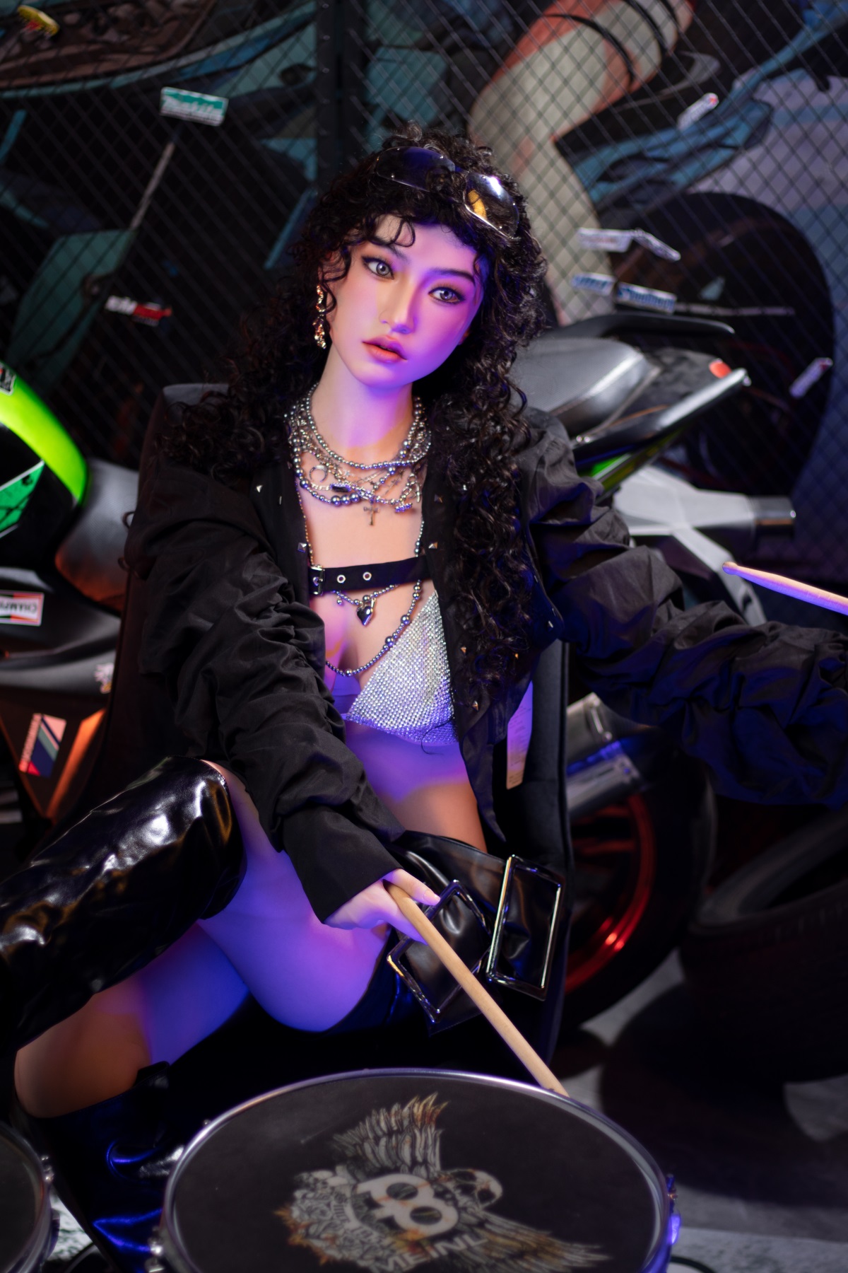 Orange In丨Stevie -5ft 3/160cm Edgy Biker Style Movable Jaw Silicone Sex Doll