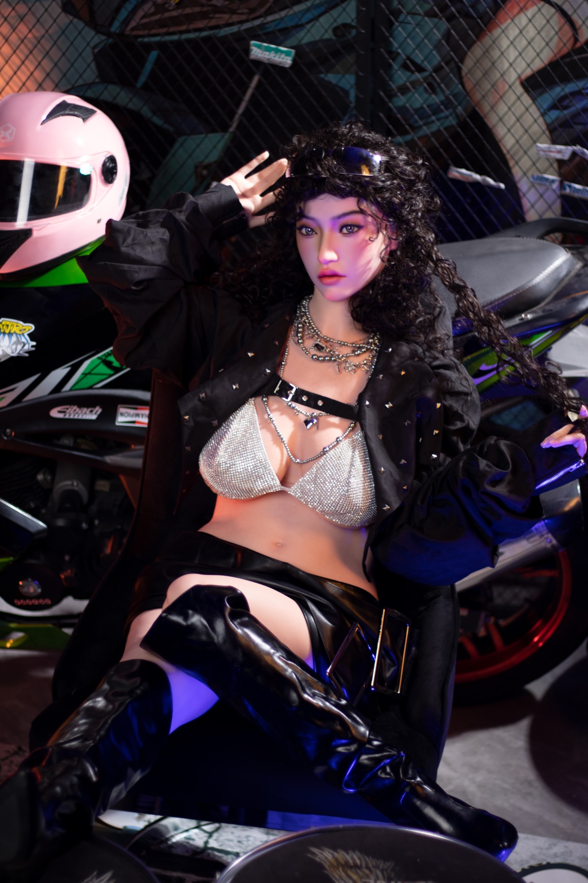 Orange In丨Stevie -5ft 3/160cm Edgy Biker Style Movable Jaw Silicone Sex Doll