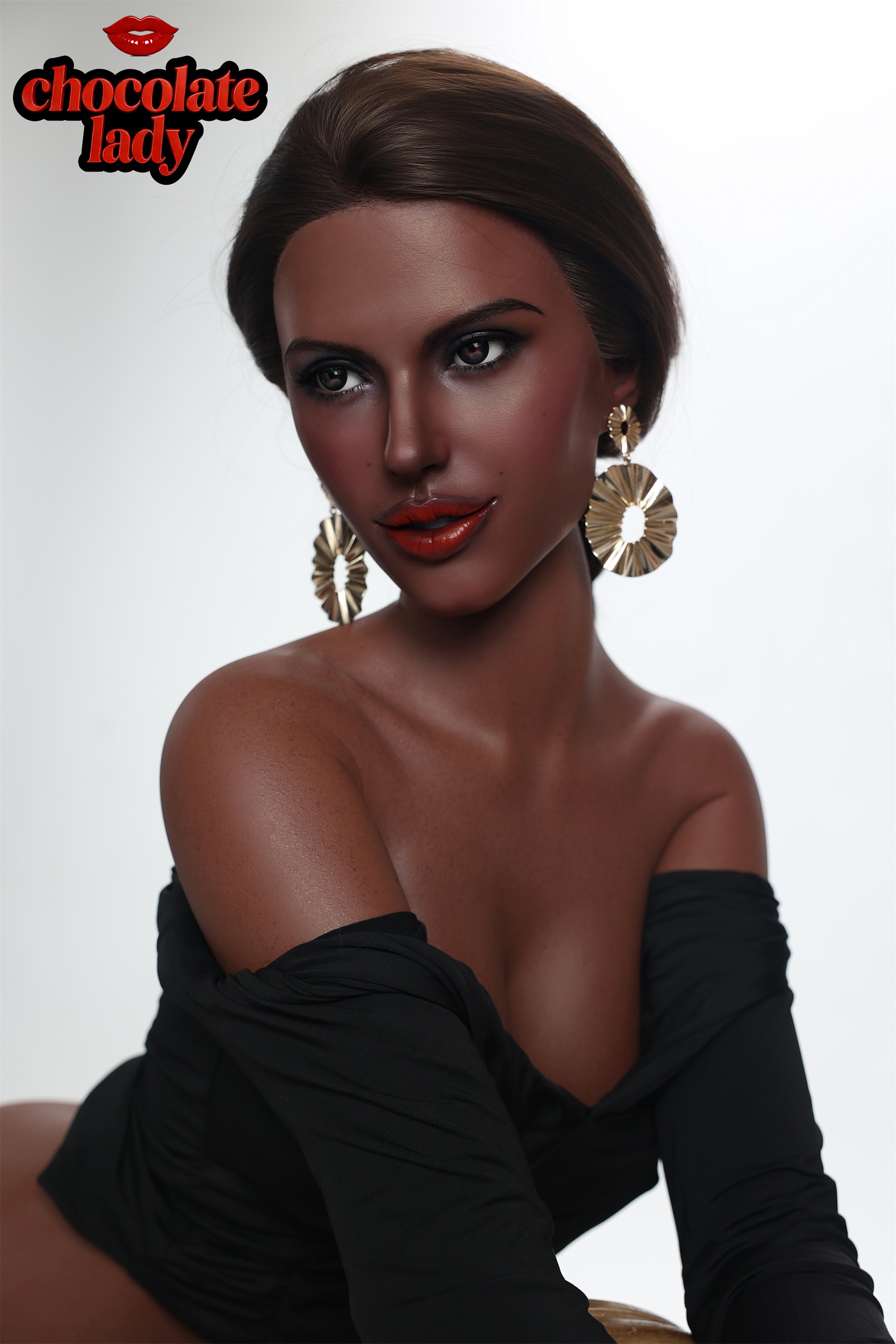 Chocolate Lady | Lena- 5ft4/166cm E Cup Black/Ebony Silicone Sex Doll