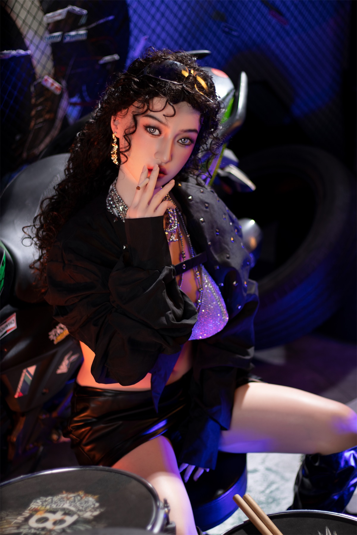 Orange In丨Stevie -5ft 3/160cm Edgy Biker Style Movable Jaw Silicone Sex Doll